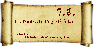 Tiefenbach Boglárka névjegykártya
